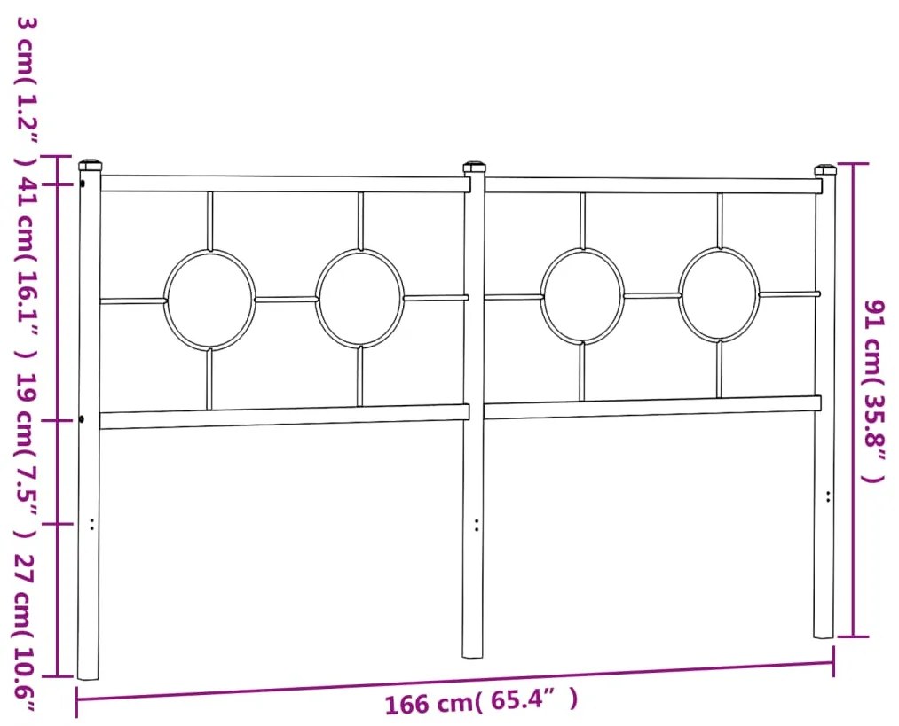 Cabeceira de cama 160 cm metal preto