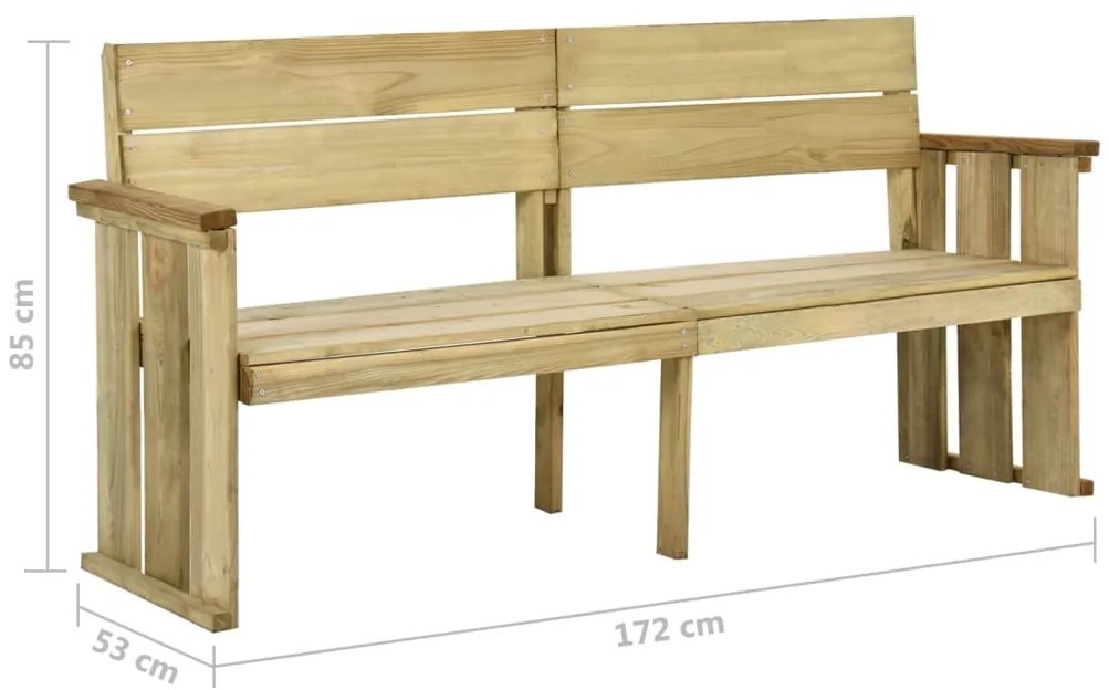 Banco de jardim 172 cm pinho impregnado