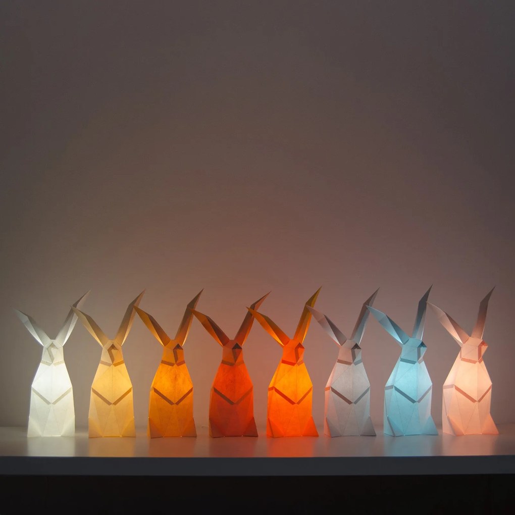 Rabbit - DIY Colour Paperlamp - Soft Blue