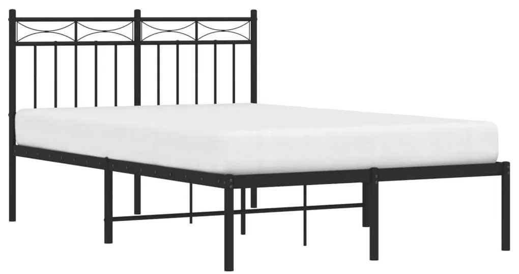 Estrutura de cama com cabeceira 120x200 cm metal preto