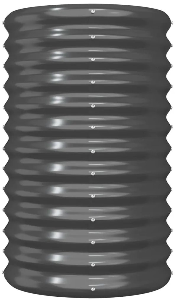 Vaso/floreira de jardim aço revestido a pó 40x40x68cm antracite