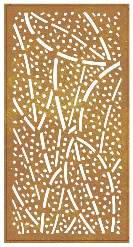 Decoração p/ muro de jardim 105x55 cm aço corten design folhas
