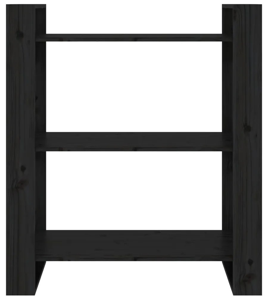 Estante/divisória 80x35x91 cm madeira de pinho maciça preto