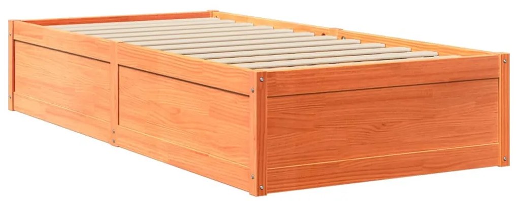 Cama com colchão 90x200 cm pinho maciço castanho-mel