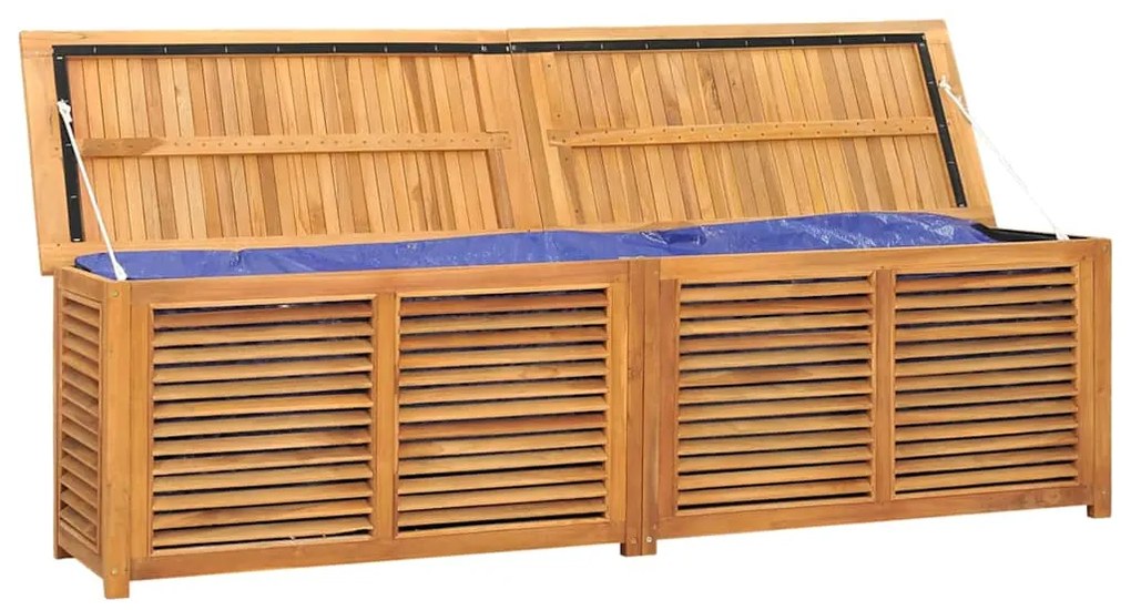 Caixa de arrumação para jardim com saco 200x50x55cm teca maciça