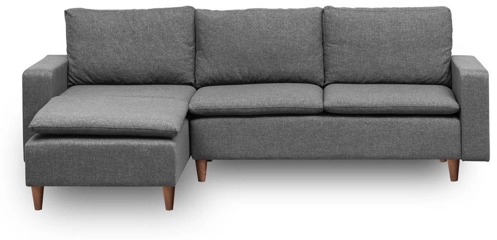 Sofá de Canto Lungo – Cinzento Escuro – 255 cm x 154 cm