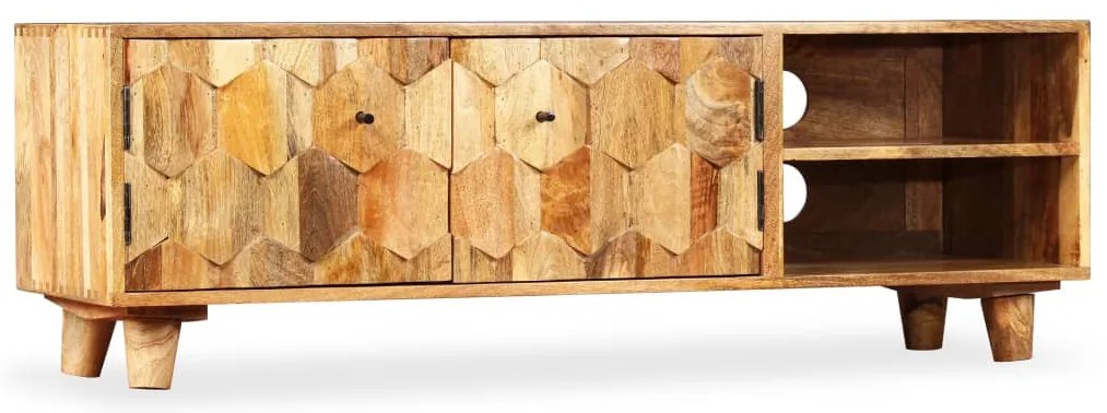 Armário TV madeira de mangueira maciça 118x35x40 cm