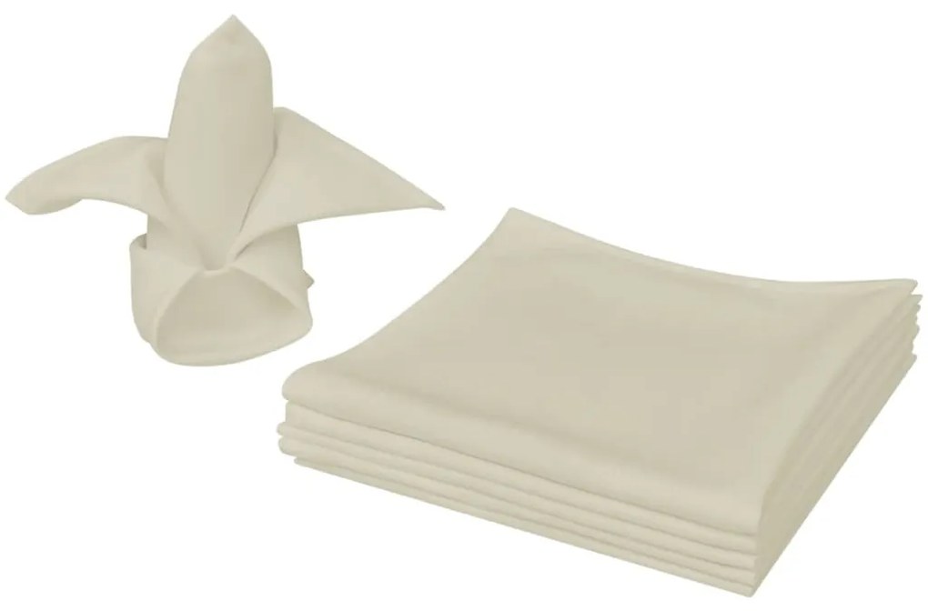 vidaXL Guardanapos de jantar 10 pcs 50x50 cm creme