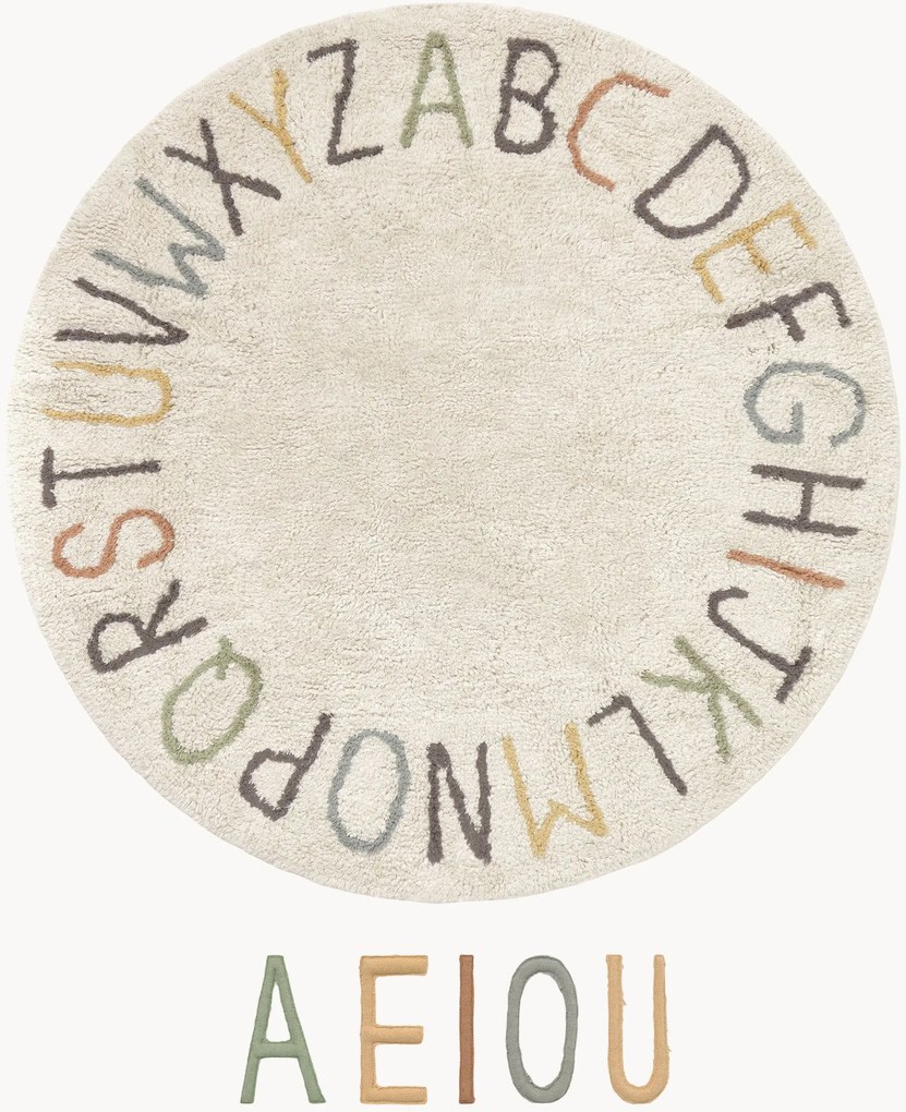 Tapete redondo para crianças artesanal Back To School, lavável