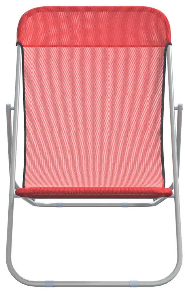 Cadeiras praia dobráveis 2pcs textilene/aço revest. pó vermelho