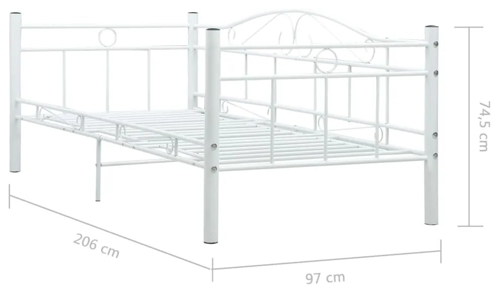 Estrutura sofá-cama 90x200 cm metal branco