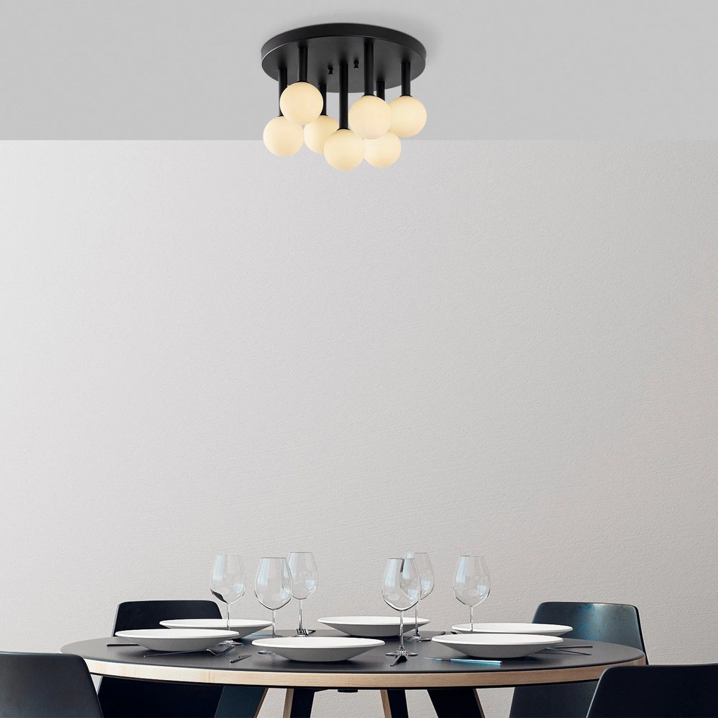 Candeeiro de Teto Even – Preto e Creme – 44 x 44 x 40 cm