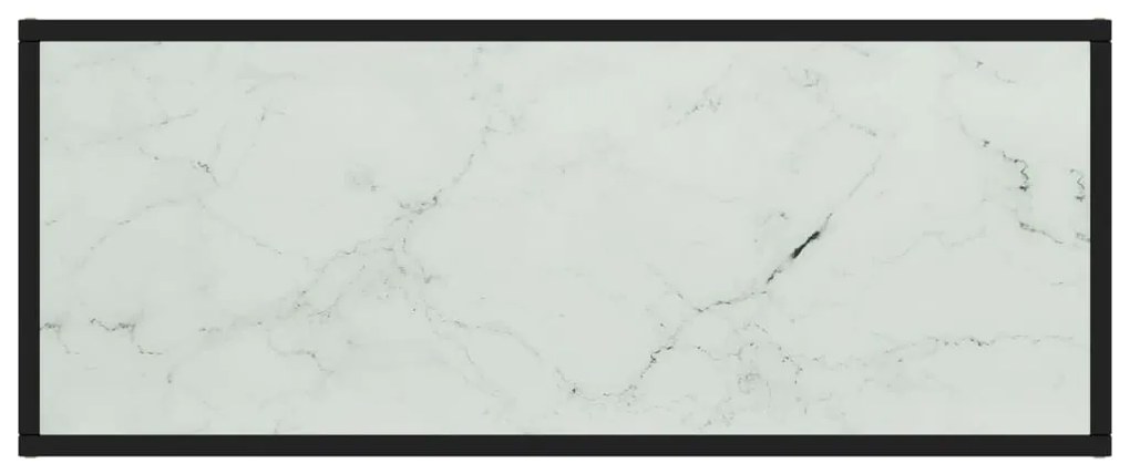 Móvel de TV 100x40x40 cm vidro mármore branco