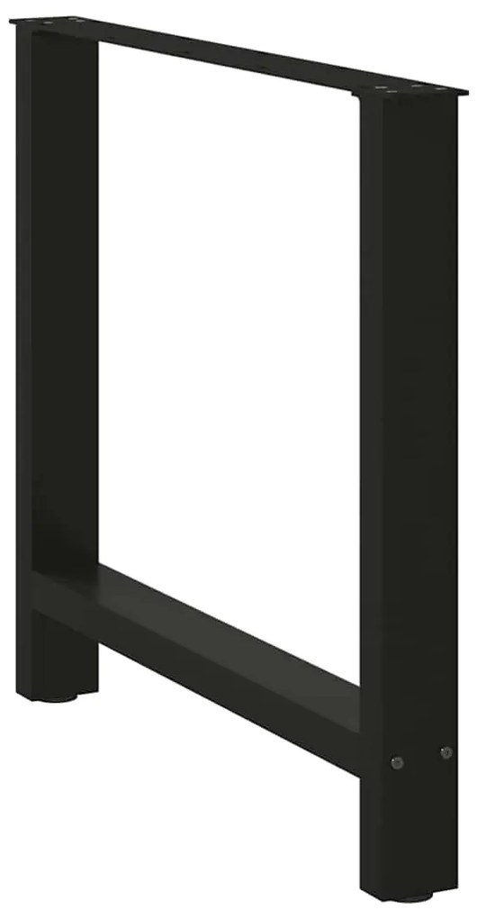 Pés para mesa de jantar pretos 2 peças 70x(72-73) cm aço