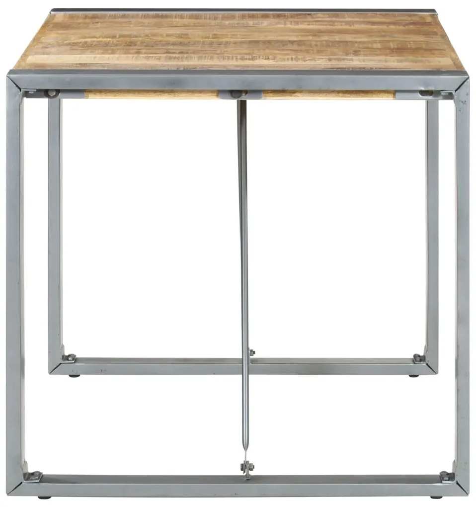 Mesa de jantar 80x80x75 cm madeira de mangueira áspera