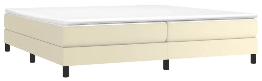 Estrutura de cama 200x200 cm couro artificial cor creme