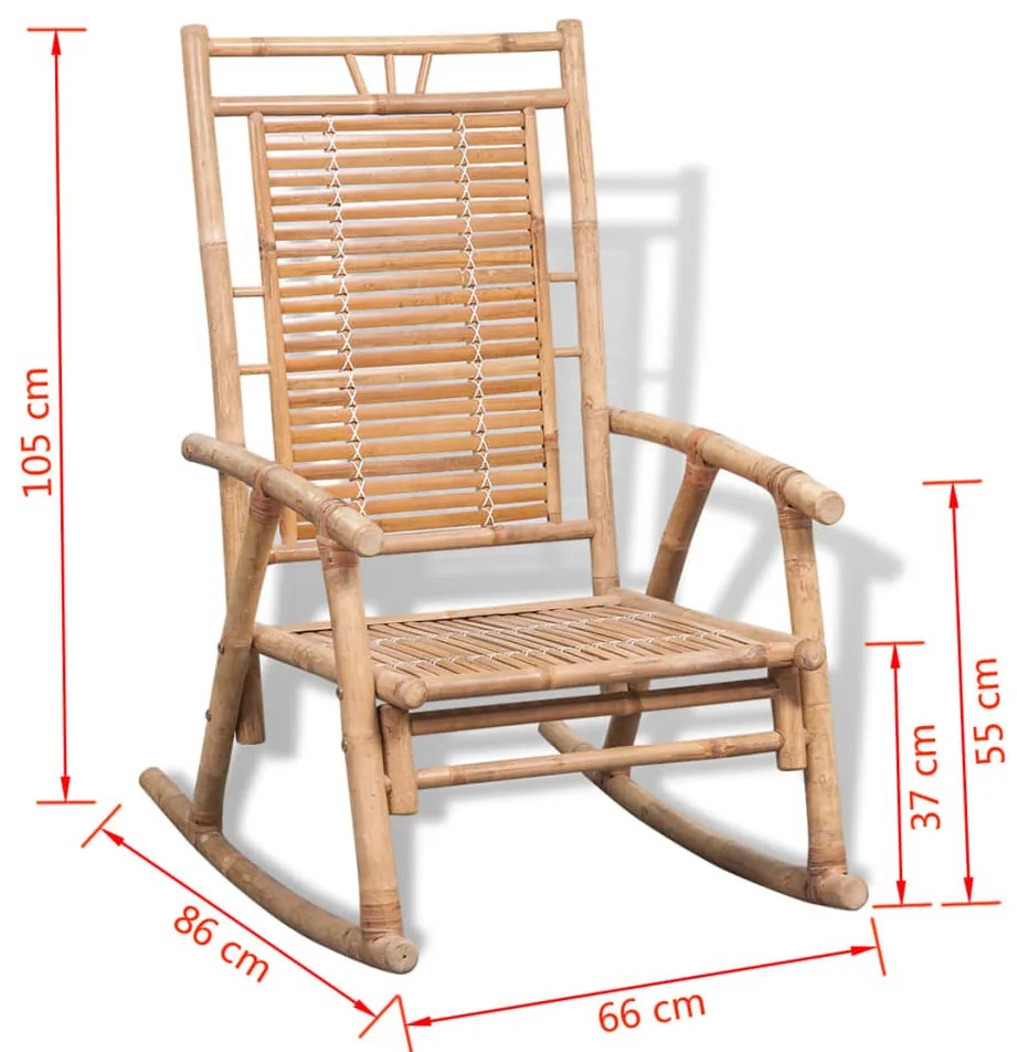 Cadeira de balanço de bambu