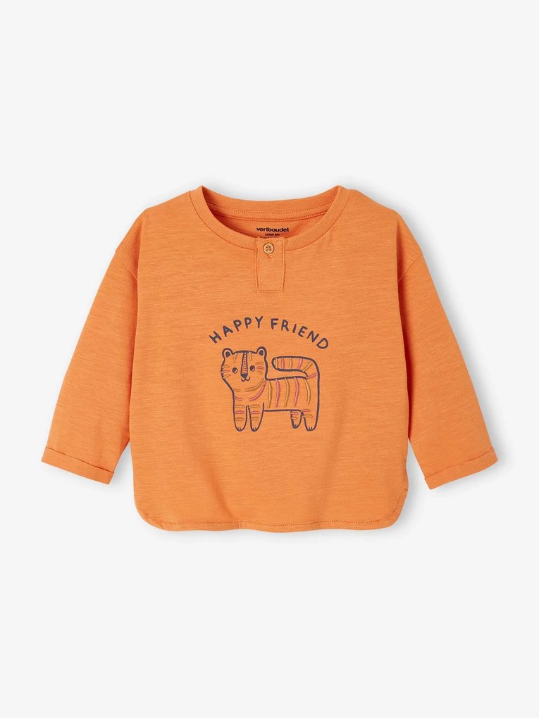 Camisola de mangas compridas «leão», para bebé ferrugem