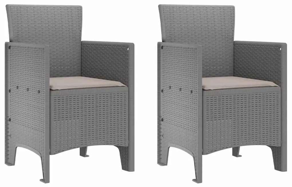 Conjunto de Jantar para Jardim 3 pcs Cinzento-claro