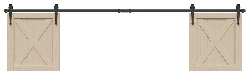 vidaXL Kit para armário deslizante aço carbono 200 cm