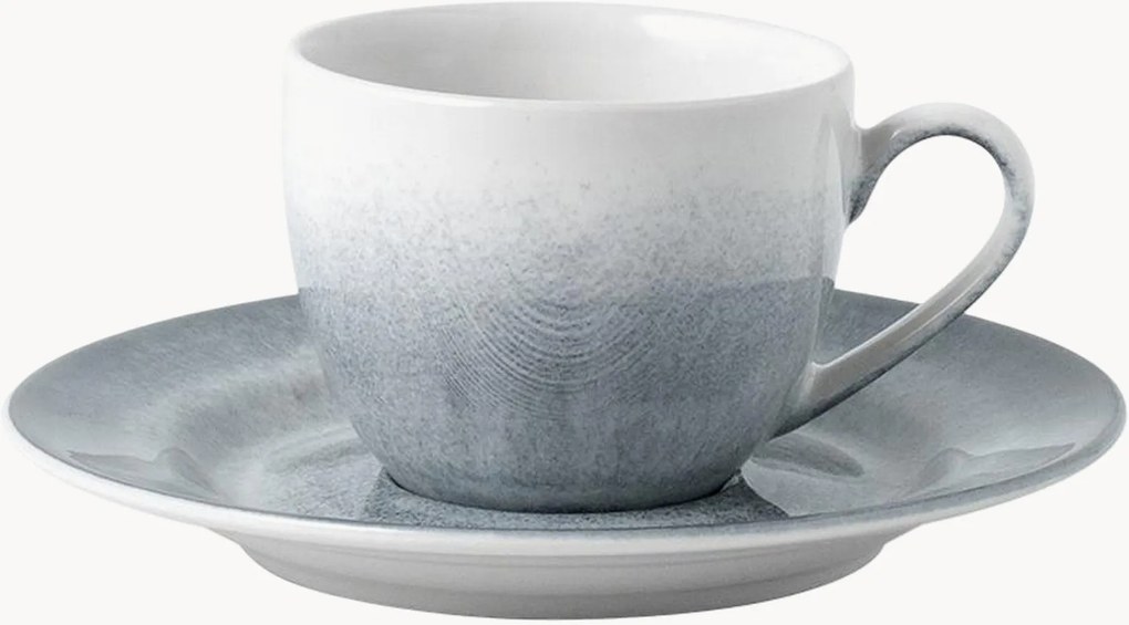 Chávenas de café moca Catherine com pires, conjunto de 8