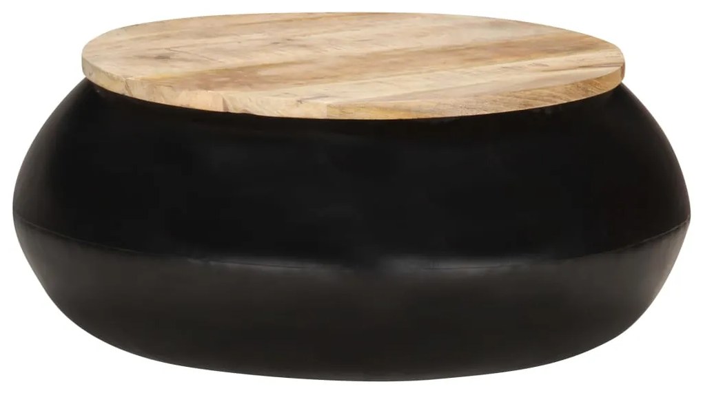 Mesa de centro 68x68x30 cm madeira de mangueira maciça preto
