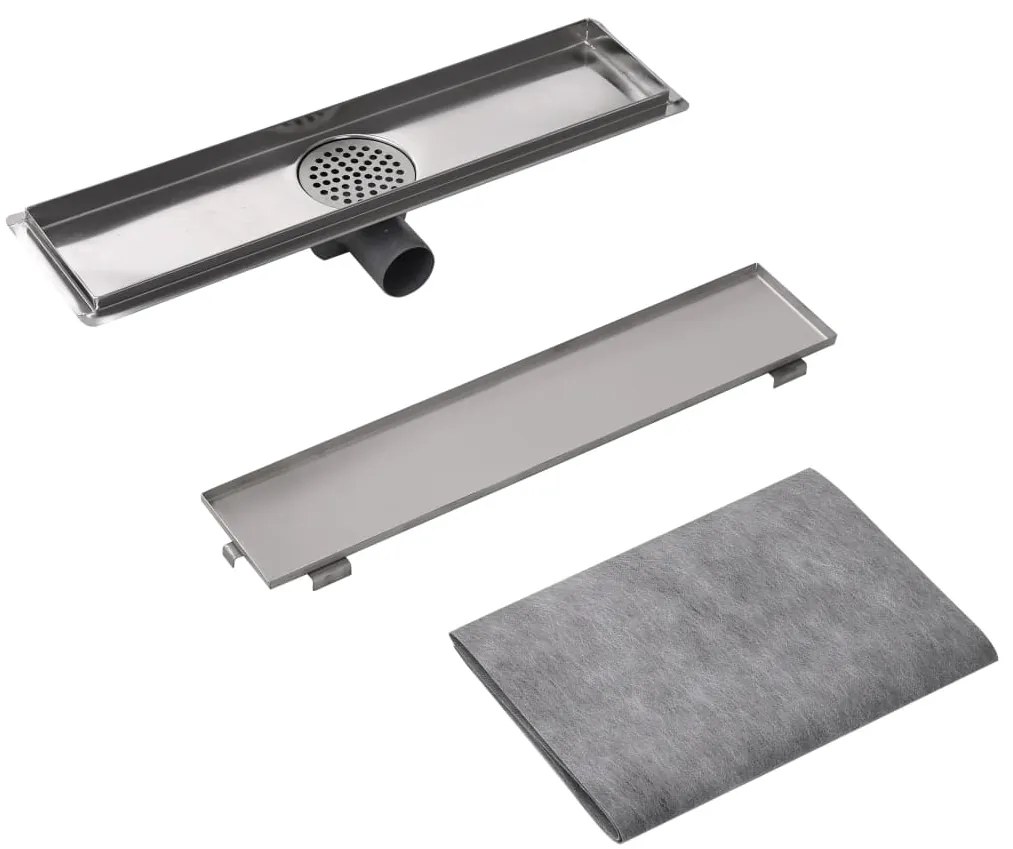 Dreno de chuveiro linear 530x140 mm aço inoxidável