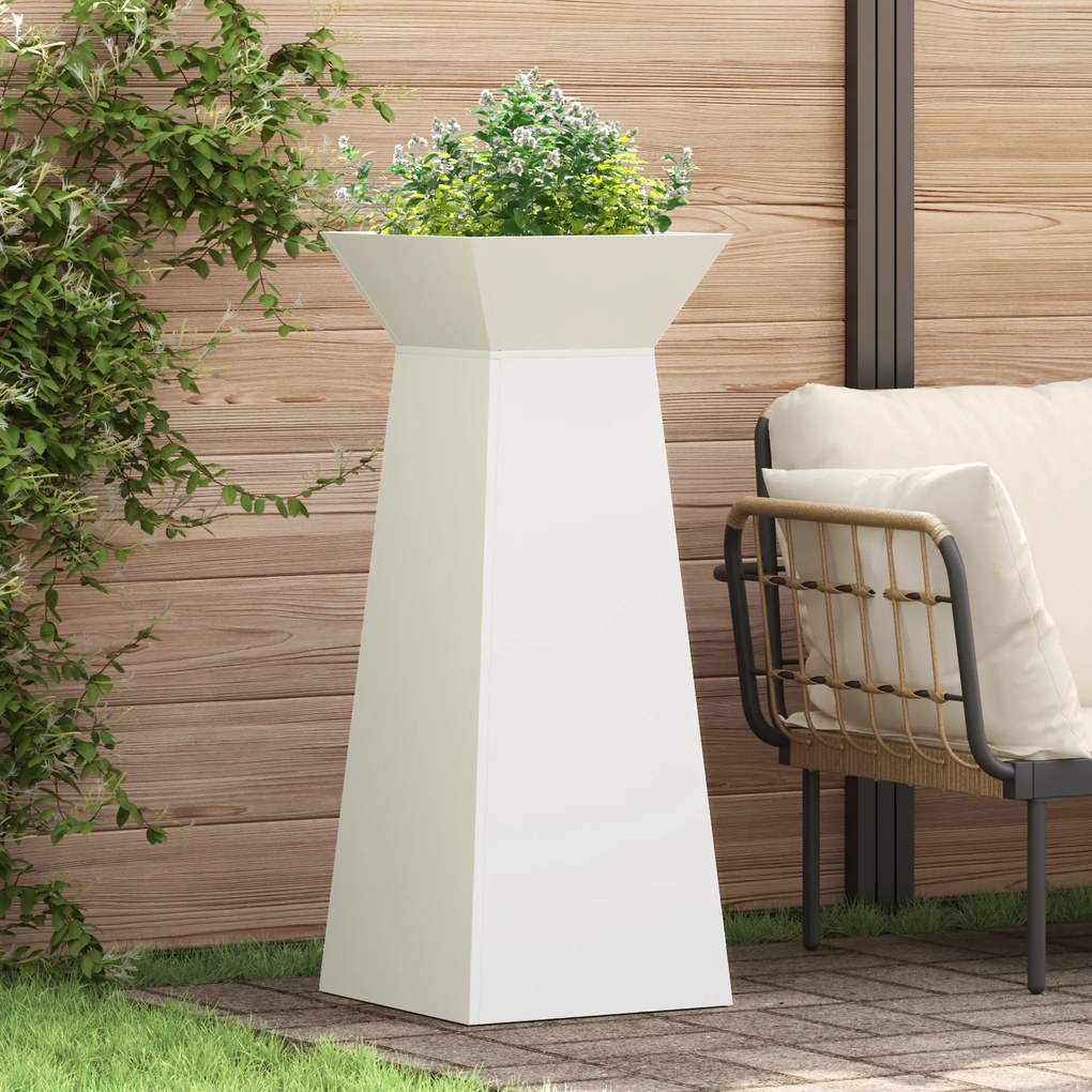 Suporte para Plantas Branco Metal 40 x 40 x 101 cm
