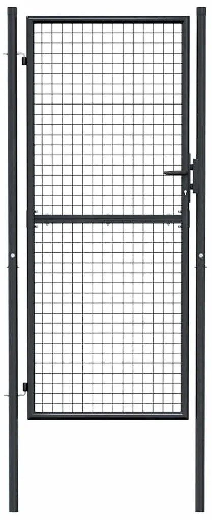 Portão de jardim em rede aço galvanizado 100x250 cm cinzento