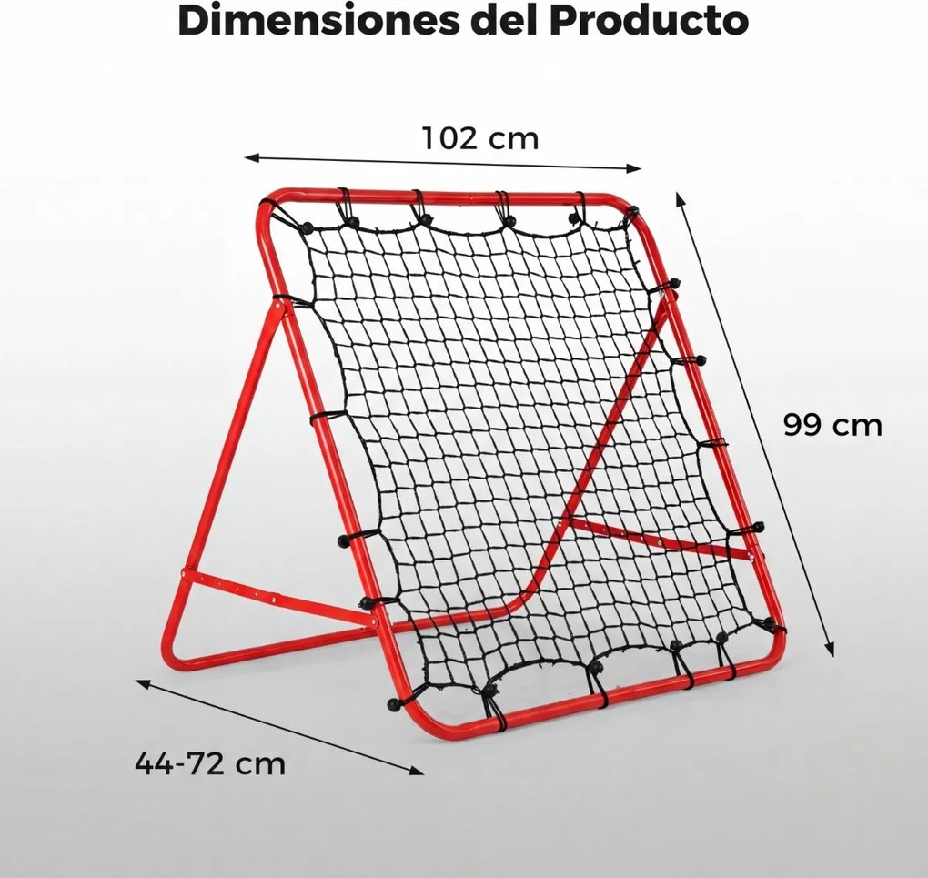 Rede dobrável ajustável para futebol ideal para treinar remates e passes – Equipamento desportivo para balizas de exterior – Vermelha