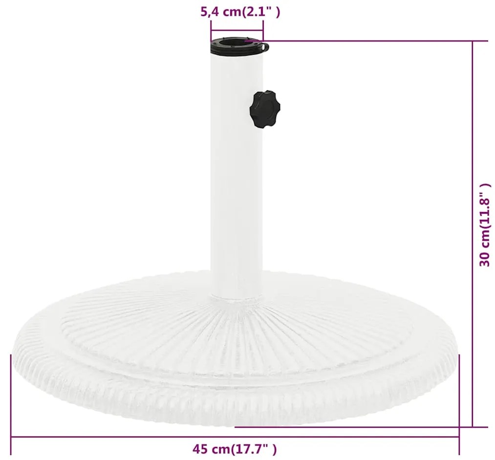 Base para guarda-sol ferro fundido 45x45x30 cm branco