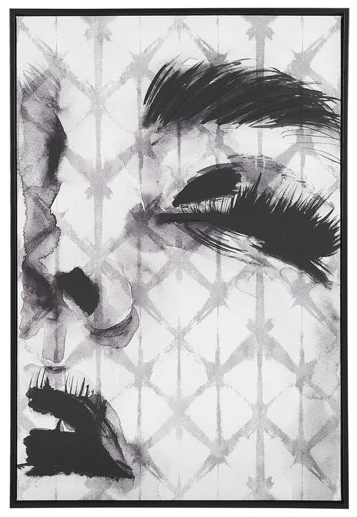 Quadro com face feminina em cinzento e preto 63 x 93 cm ERRANO Beliani