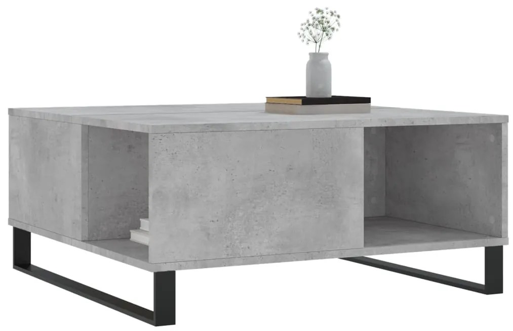 Mesa de centro 80x80x36,5 cm derivados madeira cinzento cimento