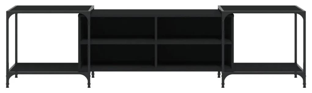 Móvel de TV 203x37x50 cm derivados de madeira preto