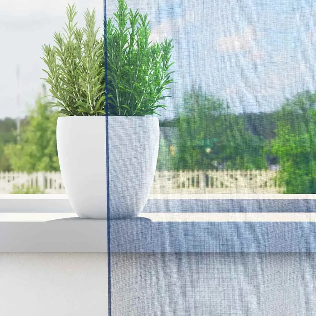 Cortinas de voile com laços 2 pcs azul real 140x175 cm