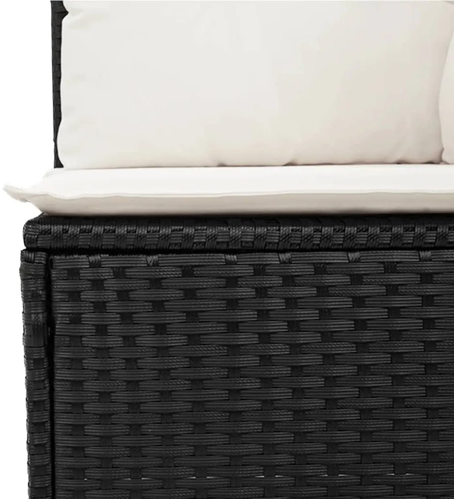 13 pcs conjunto de sofás de jardim com almofadões vime PE preto