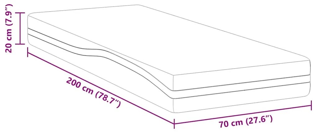Colchões Branco, Cinza 70 x 200 cm