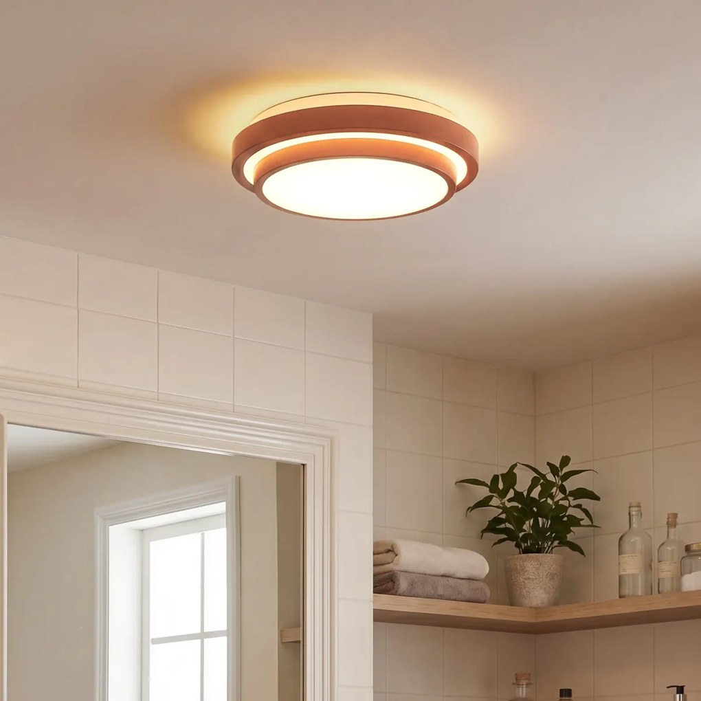 Candeeiro de Teto Moderno Siena com Branco 34cm 2 Luzes IP44 - Walden