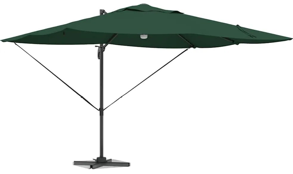 Guarda-sol Cantilever Roma da , com LEDs verdes e medidas de 352x251x2