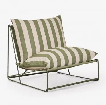 Módulo Central Para Sofá Modular De Jardim Amaro Tapioca Beige - Verde Azeitona Profundo - Sklum