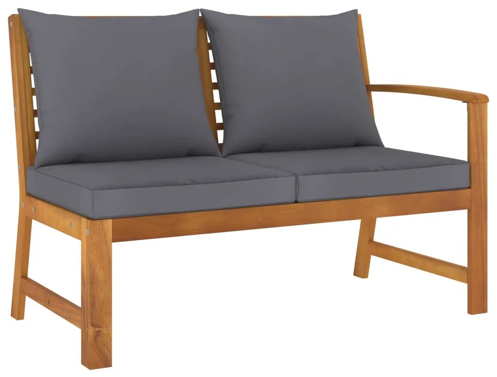 5 pcs conjunto lounge de jardim c/ almofadões acácia maciça