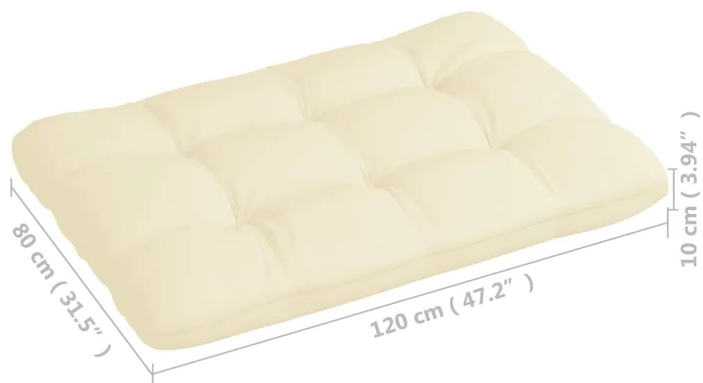 Almofadões para sofás de paletes 7 pcs cor creme