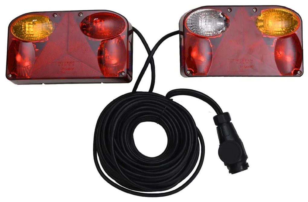Farolins reboque 2 pcs 23x6x13 cm lâmpada clássica 12V vermelho