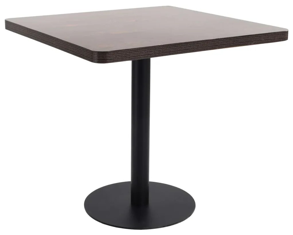 286434 vidaXL Mesa bistrô 80x80 cm MDF castanho-escuro