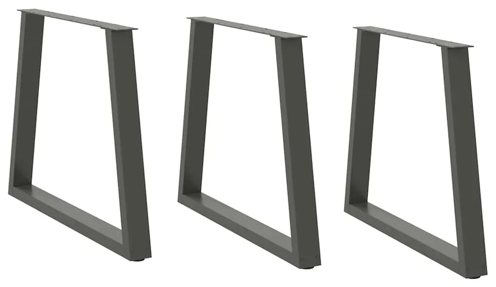 Pés para mesa de jantar em forma de V, 3 peças, antracite, 80x(72-73,3