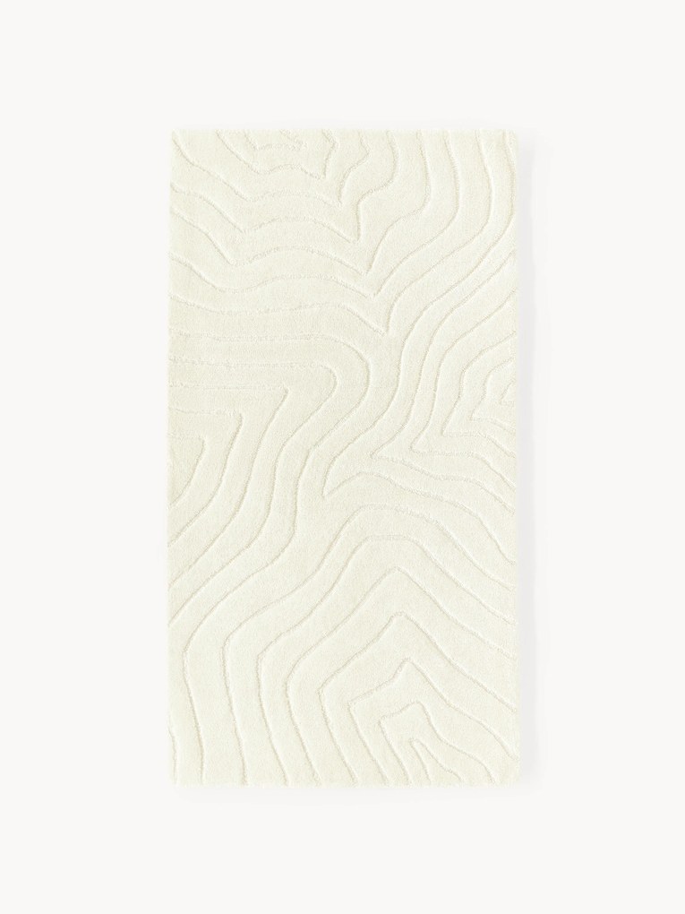 Tapete em lã artesanal com relevo Aaron