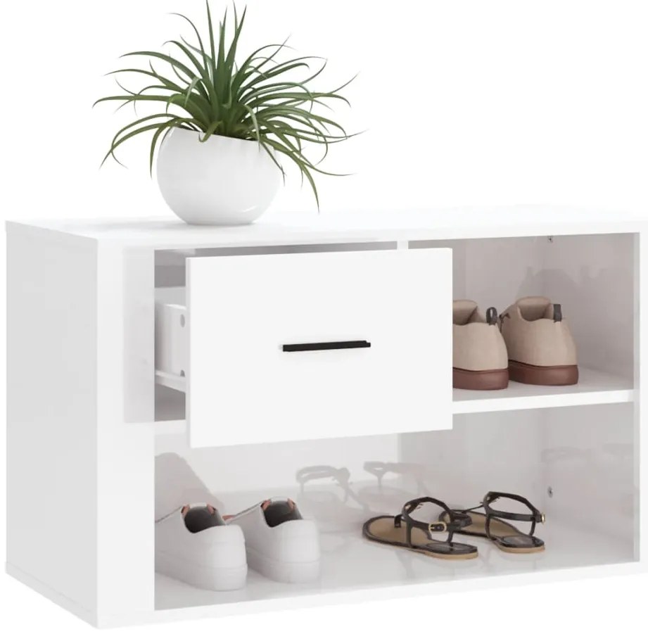 Sapateira 80x35x45 cm derivados de madeira branco brilhante