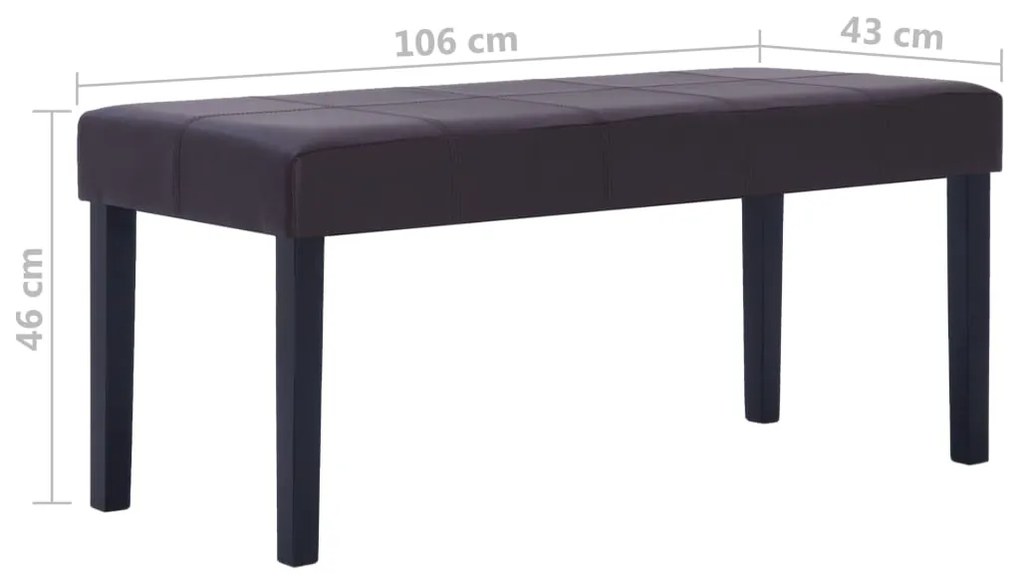 Banco 106 cm couro artificial castanho