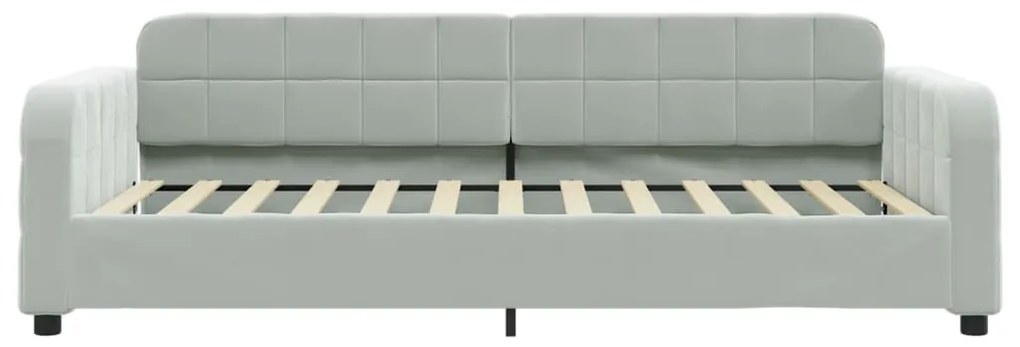 Sofá-cama com gavetão 80x200 cm veludo cinzento-claro