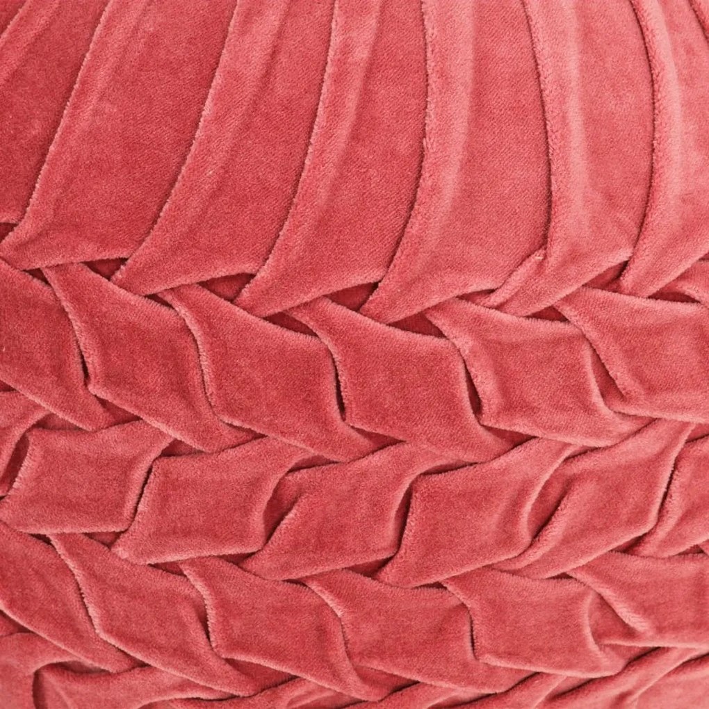 Pufe em veludo de algodão design smock 40x30 cm rosa